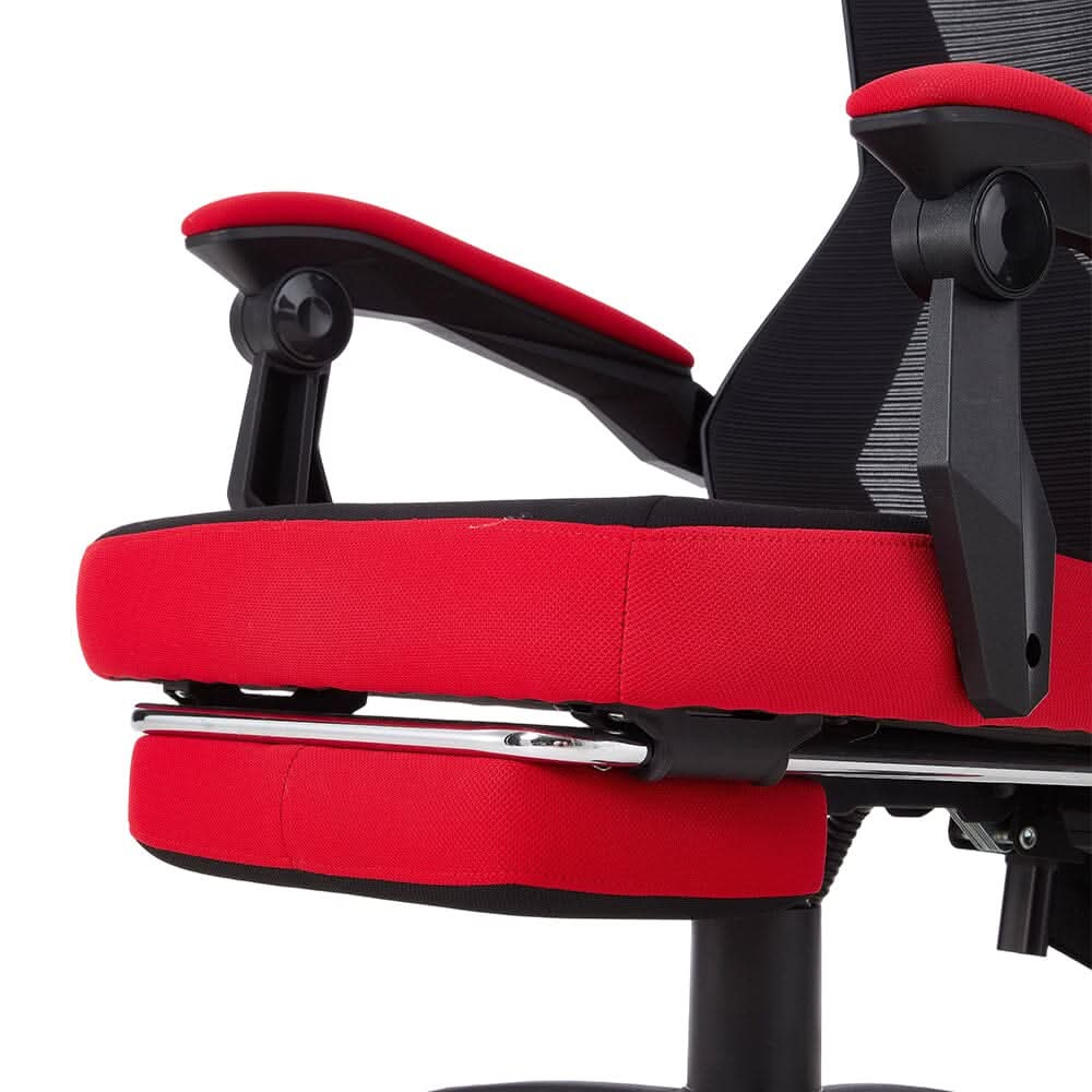 Mesh Gaming Chair with Footrest & Linkage Armrests