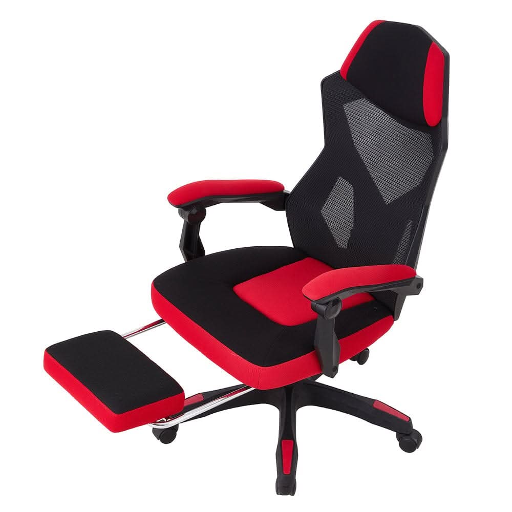 Mesh Gaming Chair with Footrest & Linkage Armrests