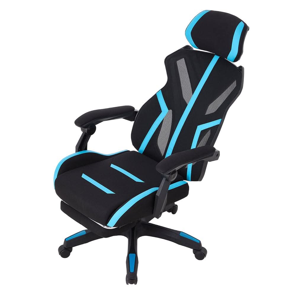 Mesh Gaming Chair with Footrest & Linkage Armrests