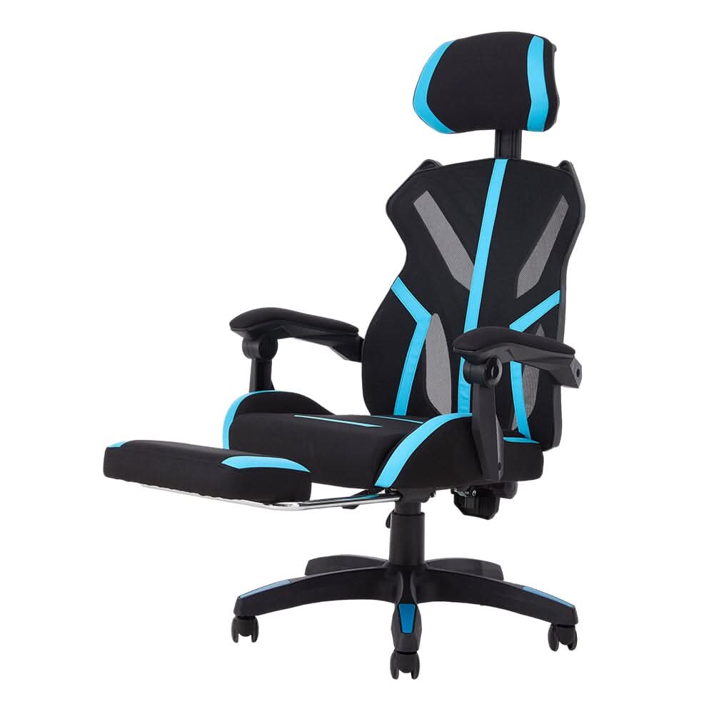 Mesh Gaming Chair with Footrest & Linkage Armrests