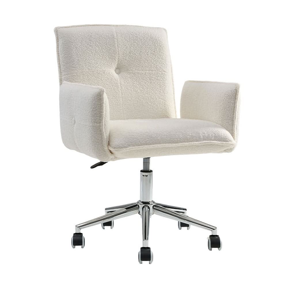 Plush Velvet Executive Office Chair in Beige