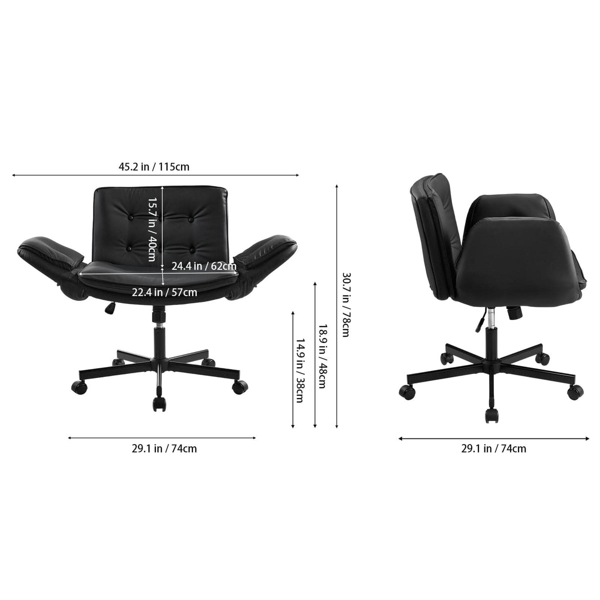 Modern Office Chair with 90° Extendable Armrests
