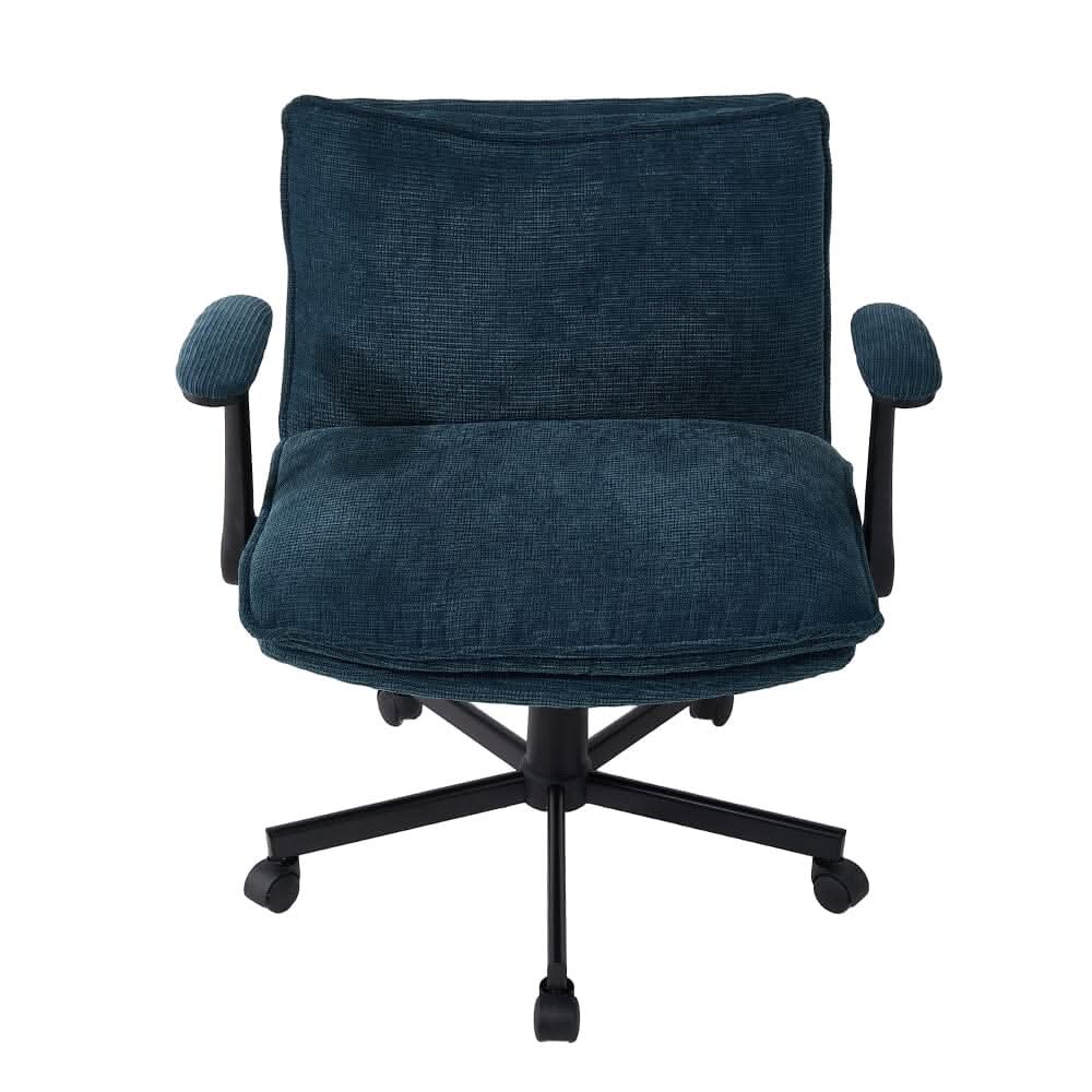 Oversized Cross-Legged Home Office Chair in Navy Blue