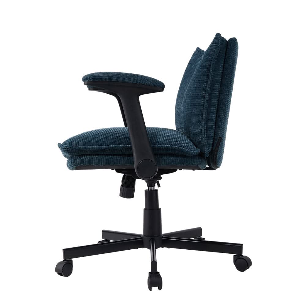 Oversized Cross-Legged Home Office Chair in Navy Blue