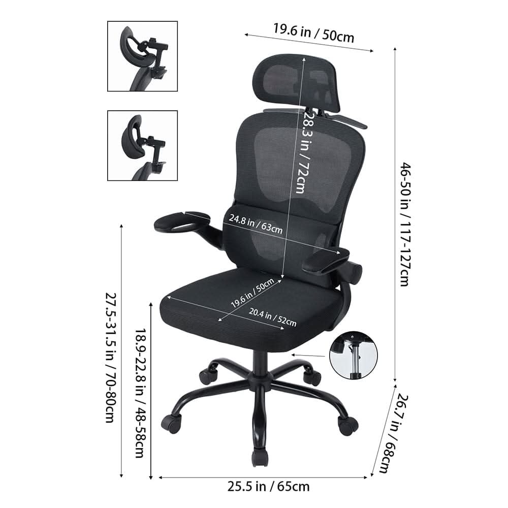 Executive Office Chair with Foldable Clothes Hanger