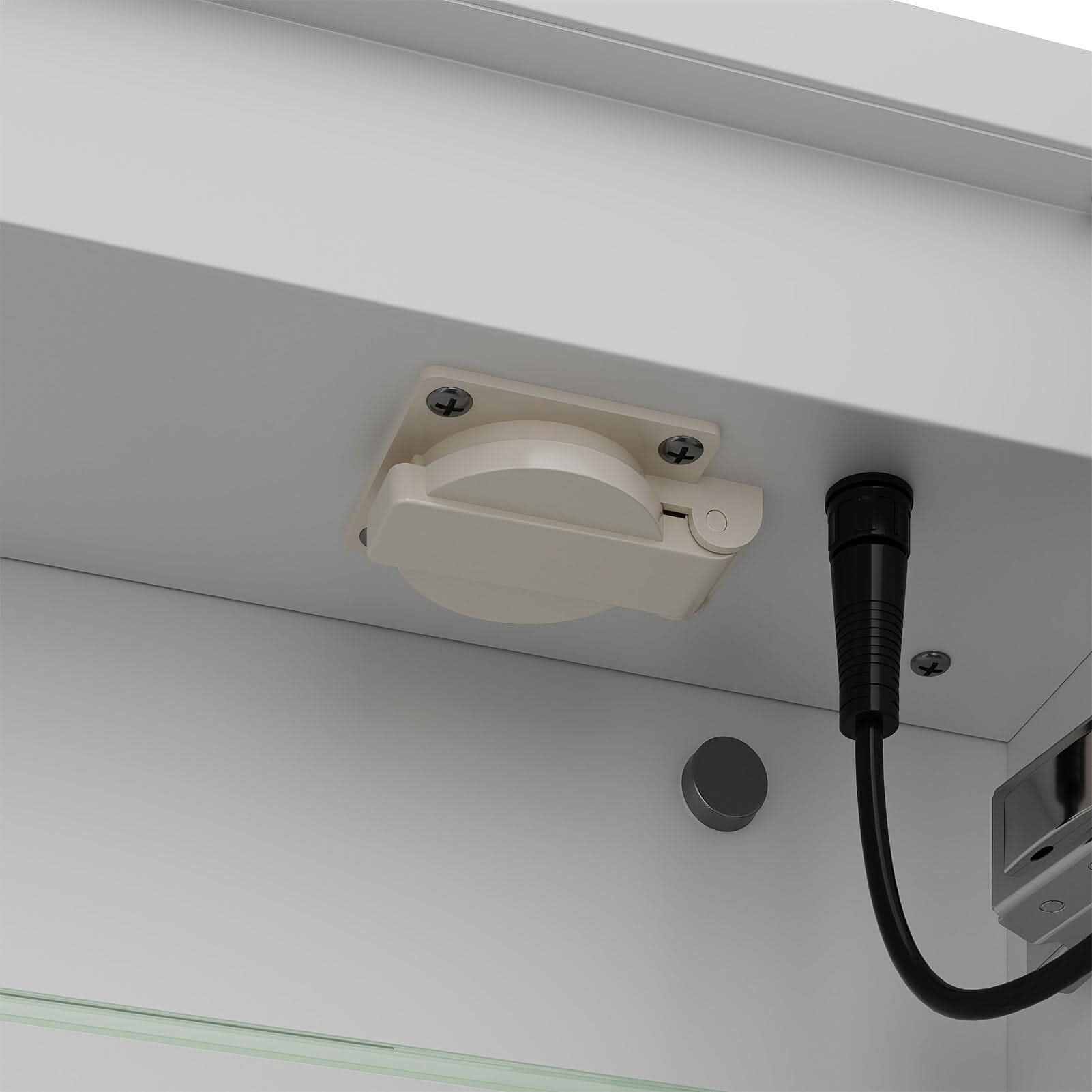 50x70cm / 65x60cm LED Bathroom Mirror Cabinet with Bluetooth & Fog-Free Technology