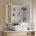 50x70cm / 65x60cm LED Bathroom Mirror Cabinet with Bluetooth & Fog-Free Technology