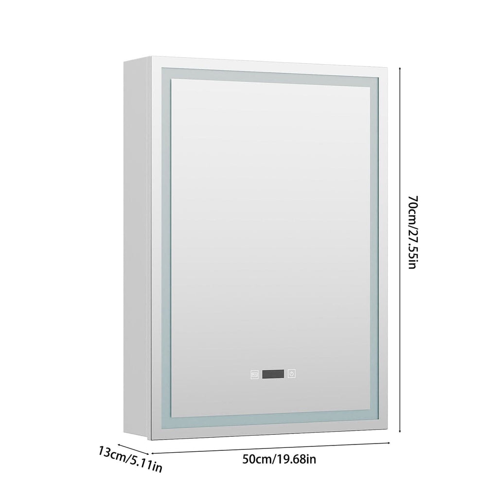 50x70cm / 65x60cm LED Bathroom Mirror Cabinet with Bluetooth & Fog-Free Technology