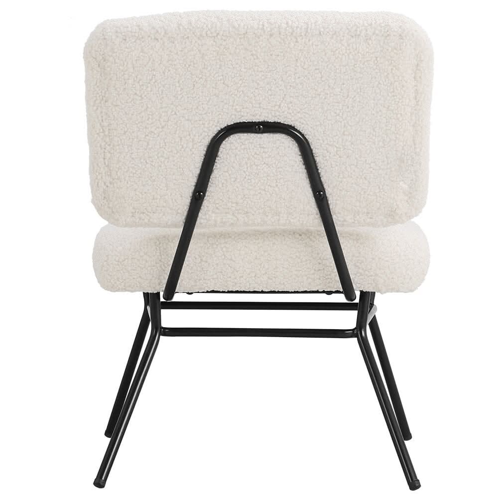 H 80cm Faux Wool Cocktail Chair Metal Frame Occasional Chair