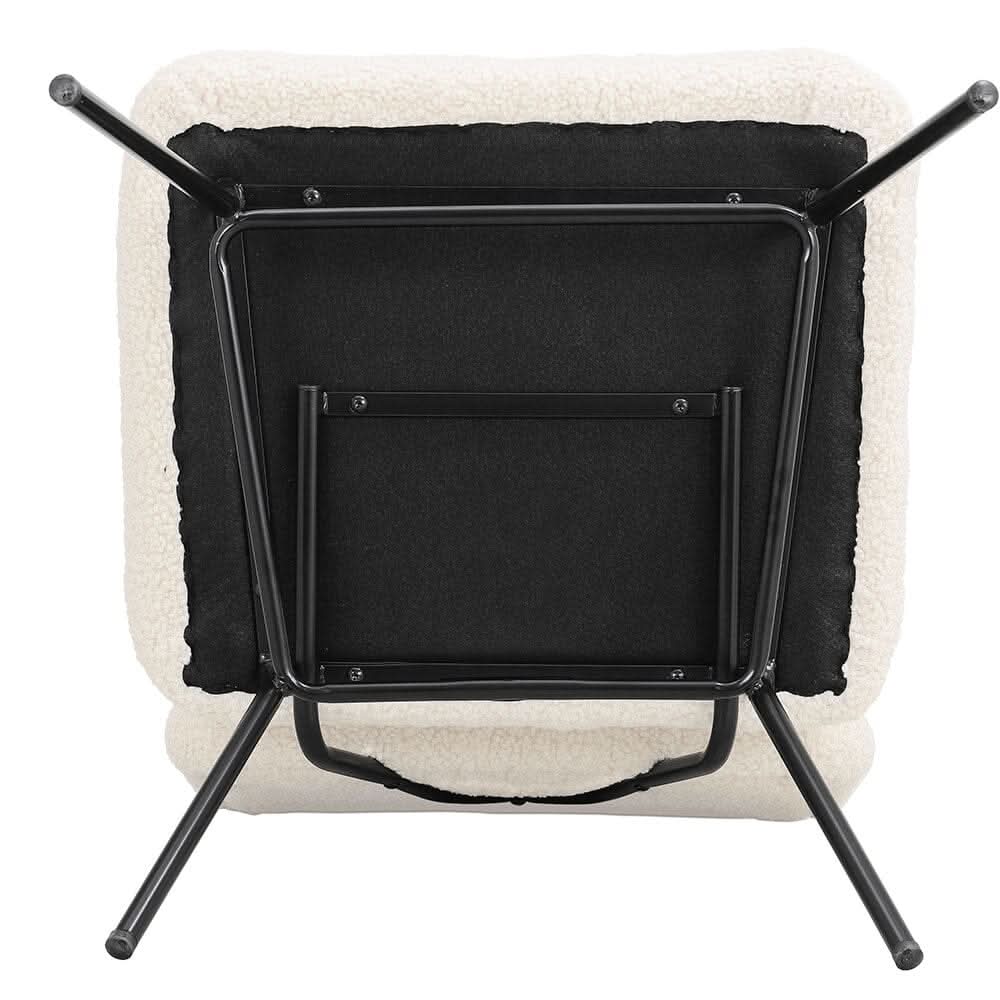H 80cm Faux Wool Cocktail Chair Metal Frame Occasional Chair