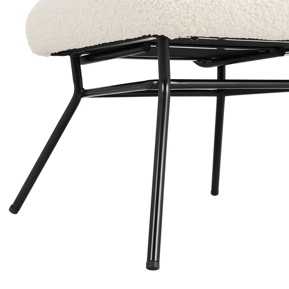 H 80cm Faux Wool Cocktail Chair Metal Frame Occasional Chair