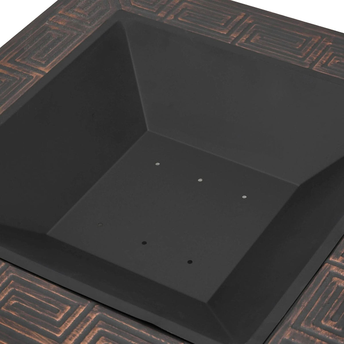 80cm Vintage-Style Outdoor Fire Pit & BBQ Grill | Square Fire Bowl for Garden & Camping