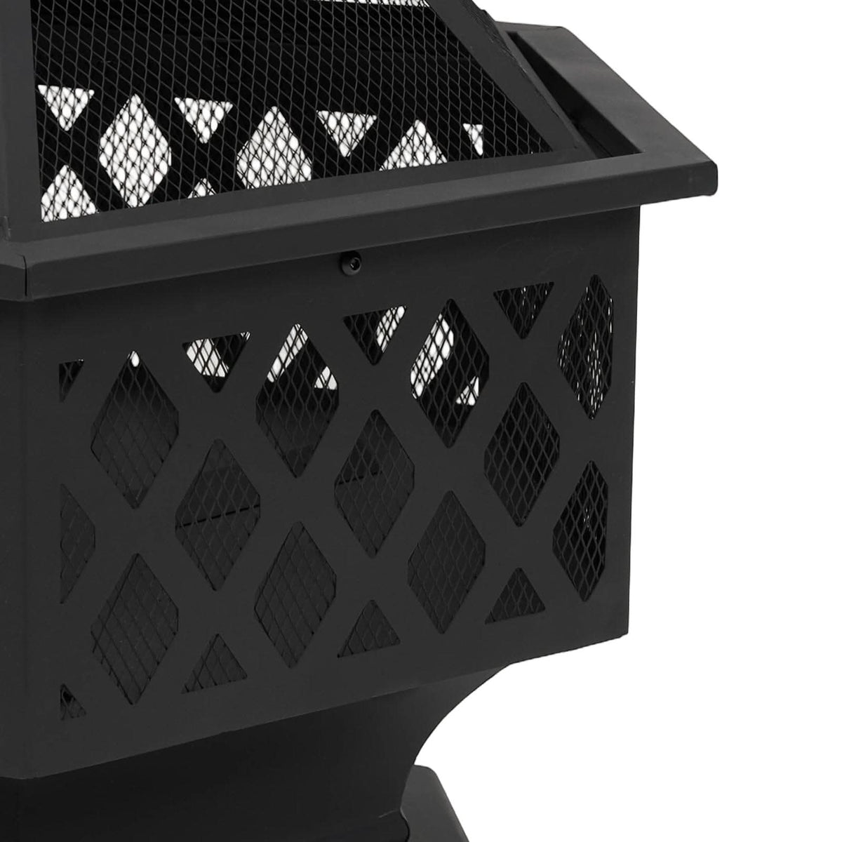 70cm Hexagonal Outdoor Fire Pit & BBQ Grill