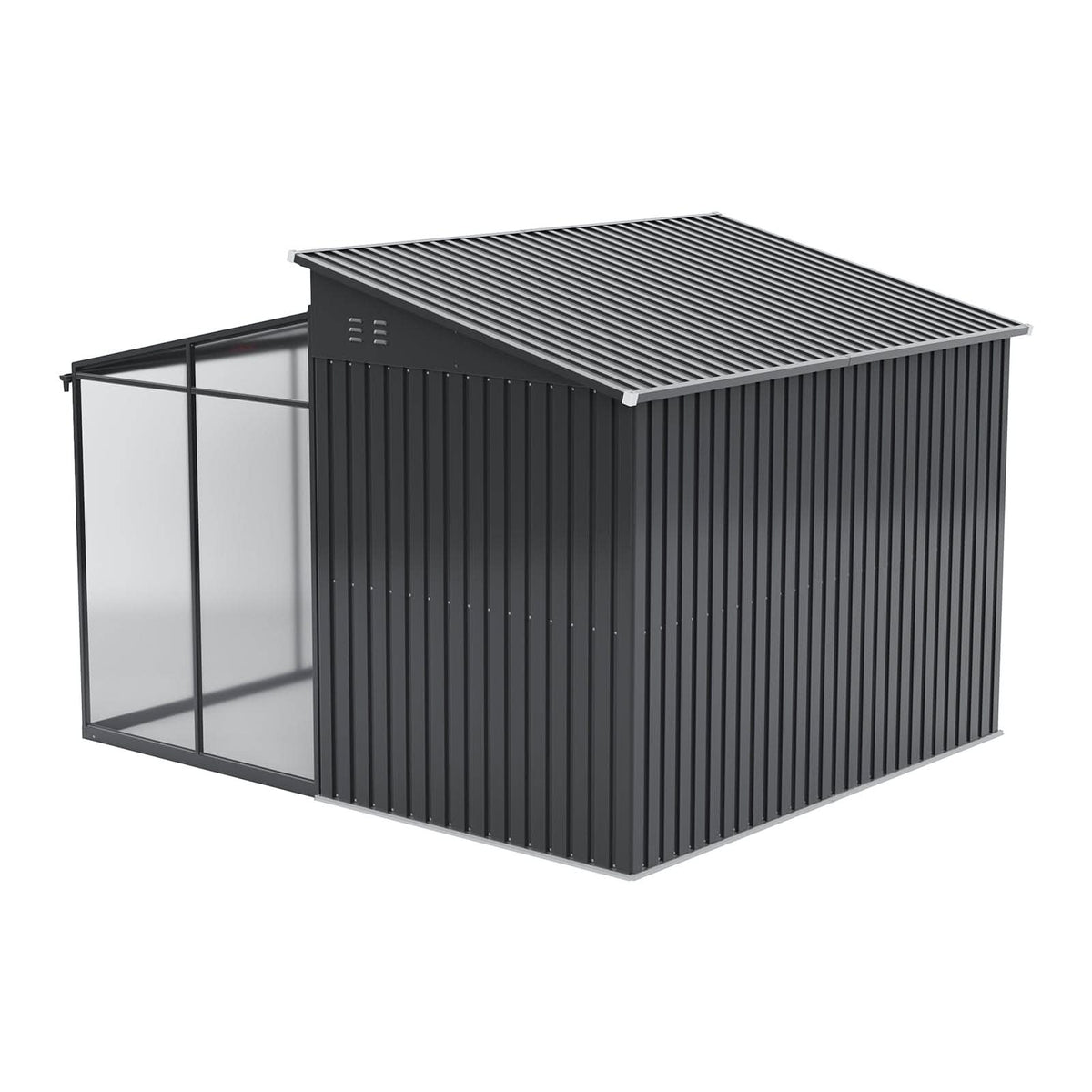 Metal Garden Shed & Greenhouse Combo with Acrylic Panels