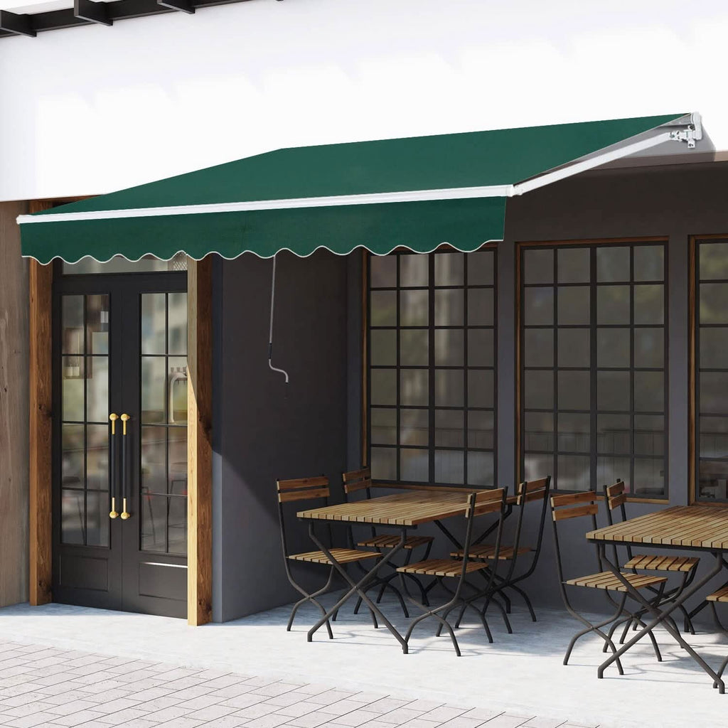 6ft/ 8ft/ 9ft/ 11ft/ 13ft Outdoor Retractable Patio Manual Shelter Awning Canopy for Window and Door