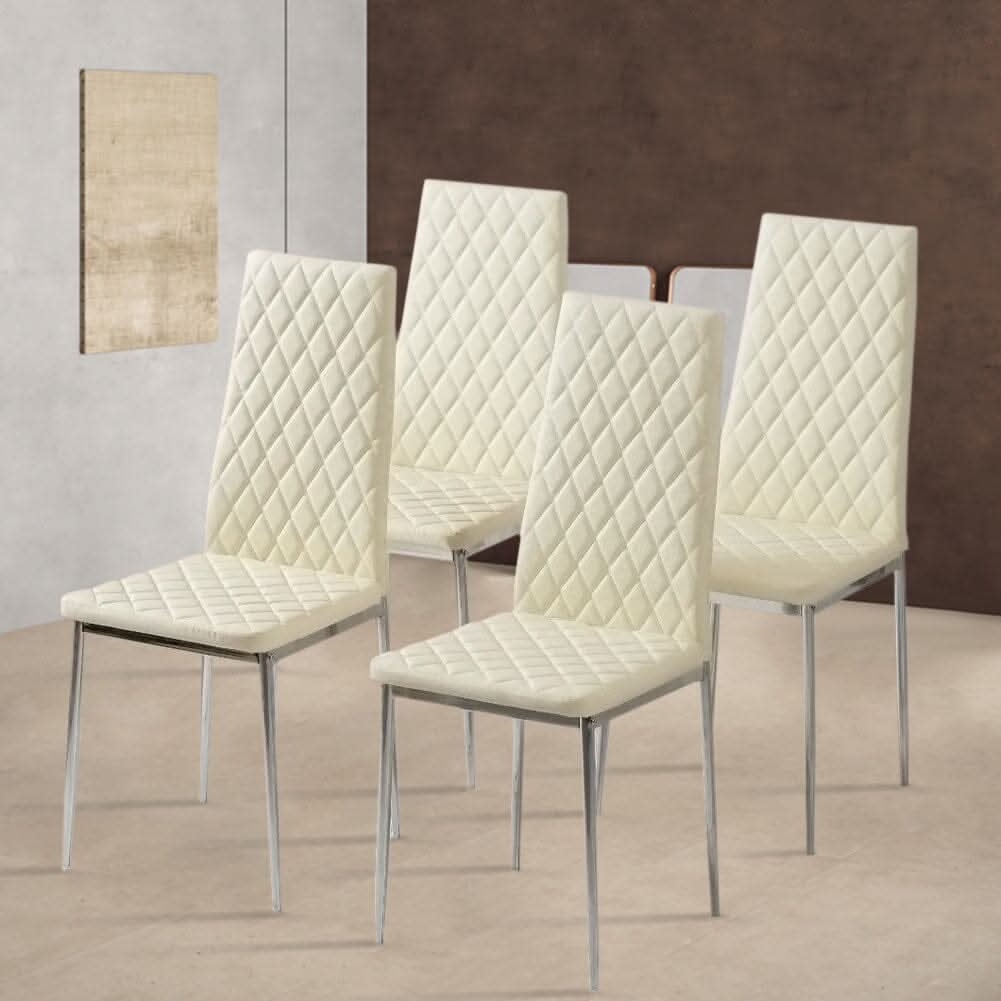 Black/Grey/Beige PVC High Back Modern Dining Chairs Set of 2 / 4