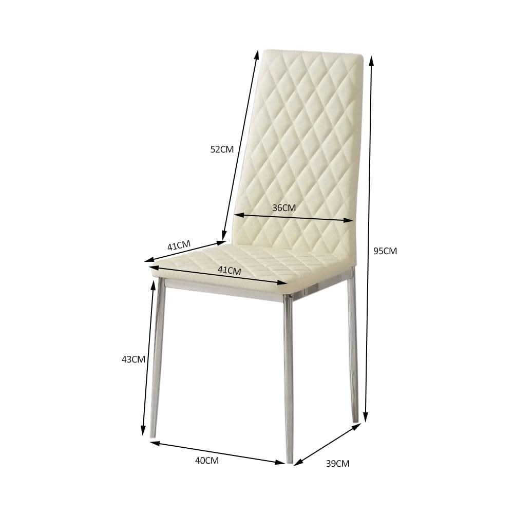 Black/Grey/Beige PVC High Back Modern Dining Chairs Set of 2 / 4