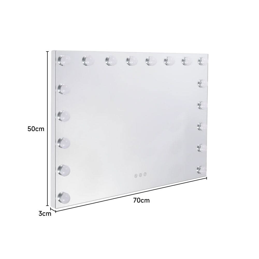 70cm W Rectangle Hollywood Vanity Mirror with 18 Dimmable LED Bulbs
