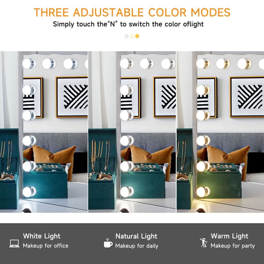 70cm W Rectangle Hollywood Vanity Mirror with 18 Dimmable LED Bulbs