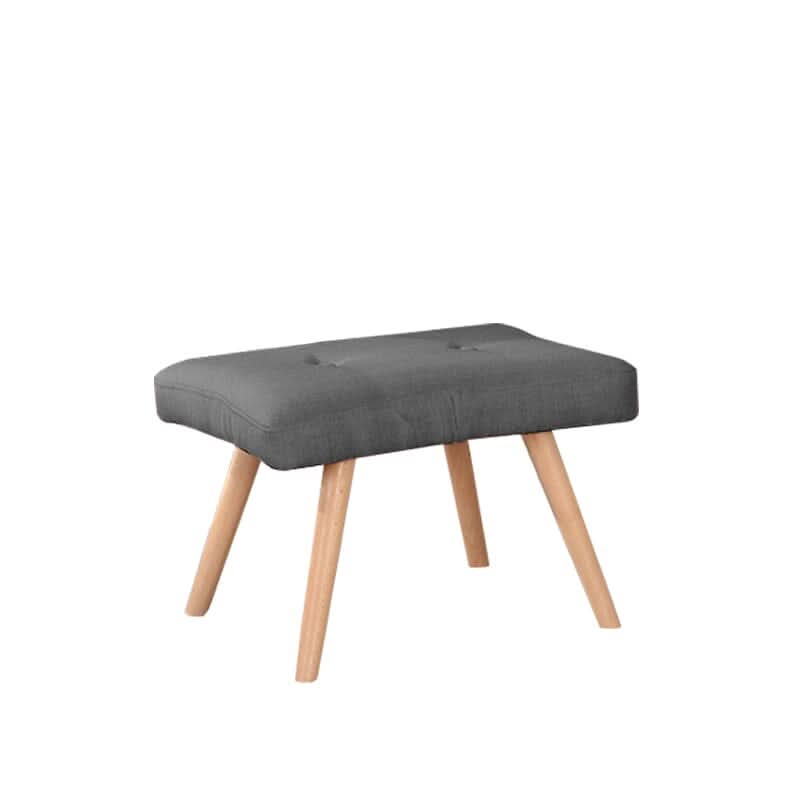 Soft Linen Wingback Lounge Chair and Footstool