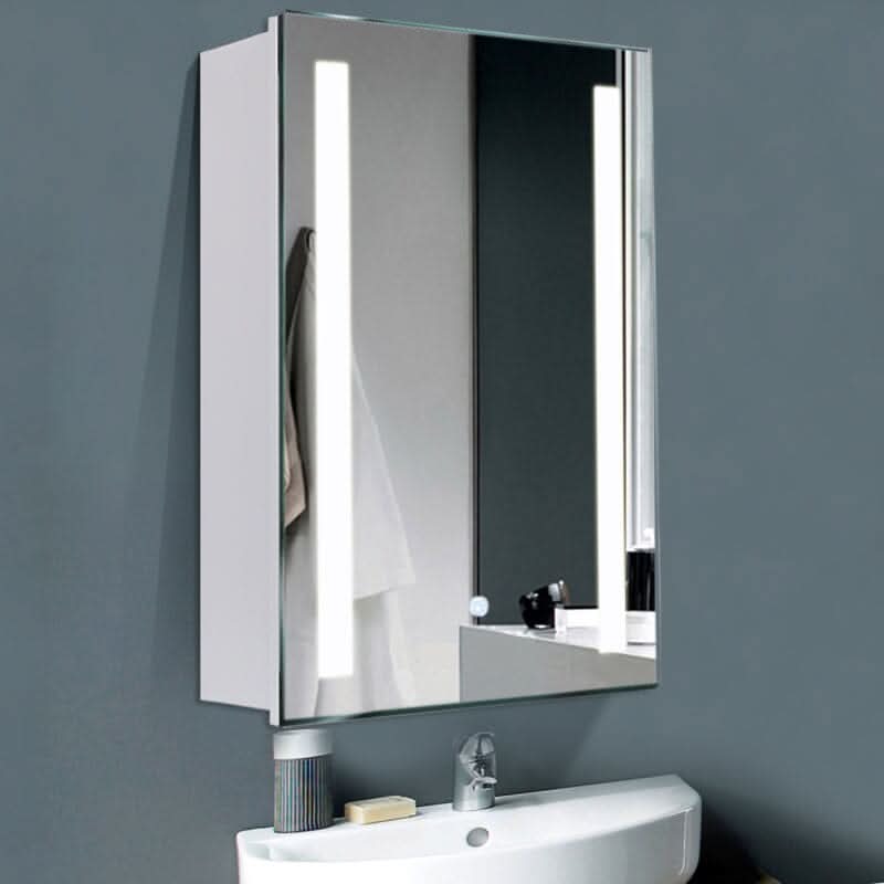 80cm Height LED Bathroom Mirror Cabinet with Shelves Socket