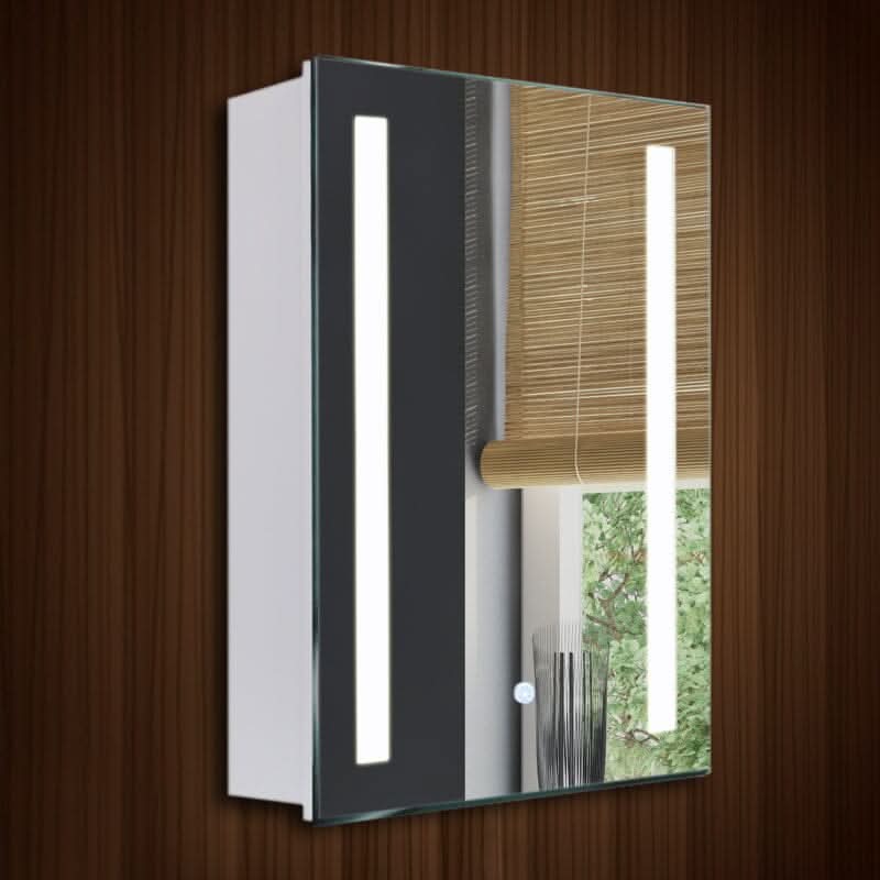 80cm Height LED Bathroom Mirror Cabinet with Shelves Socket