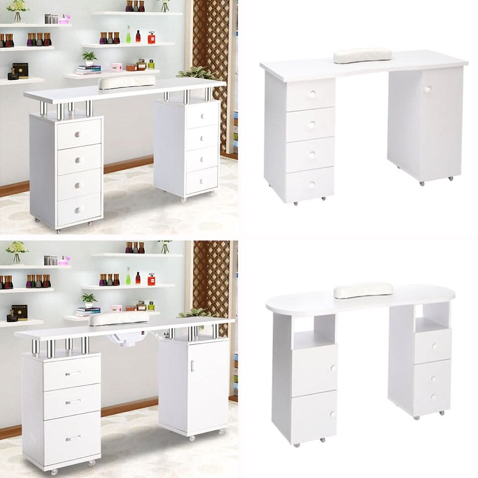 8-drawer Manicure Station Nail Beauty Table on Wheels for Salons