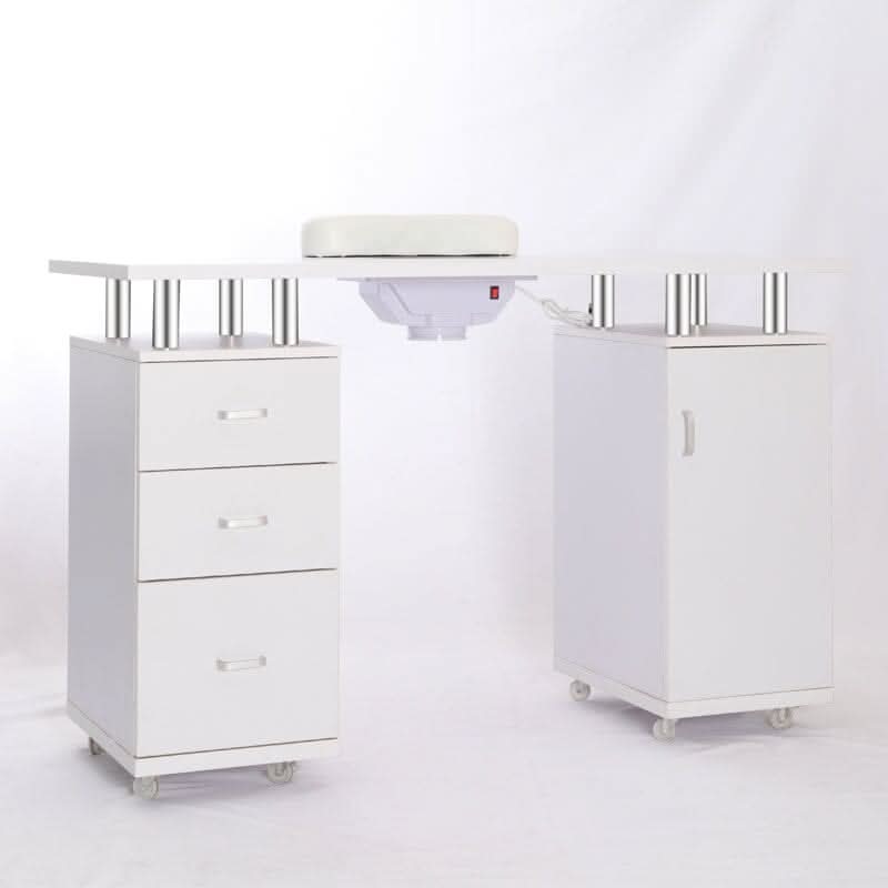 Professional Manicure Station Nail Table on Wheels with Dust Collector
