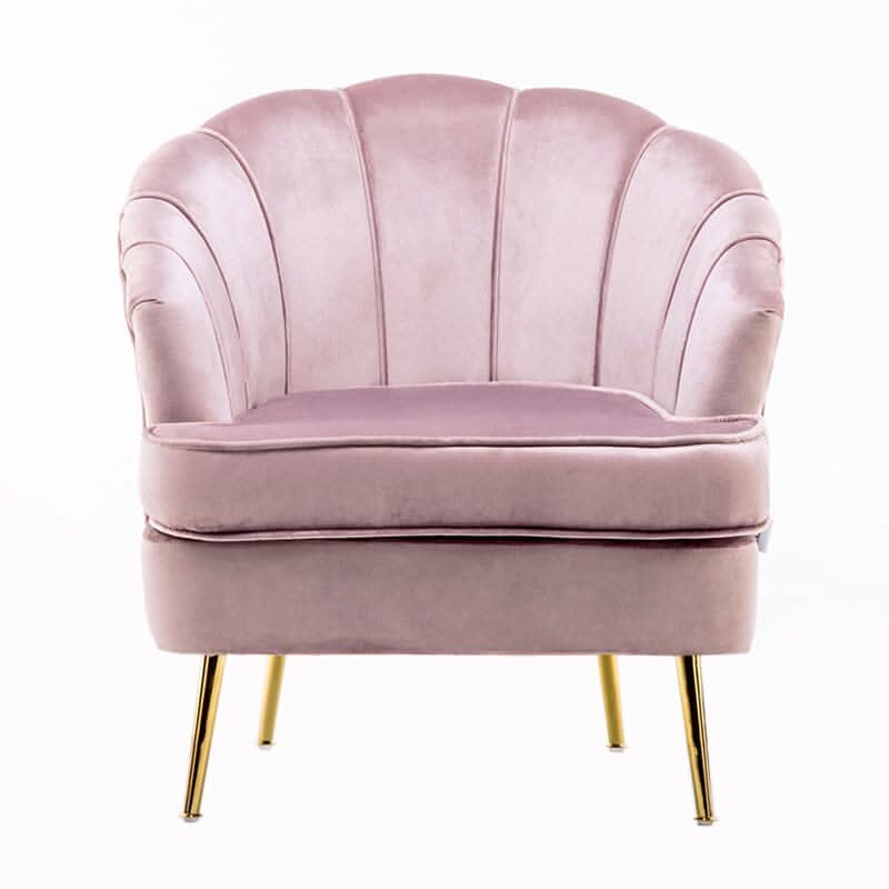 Velvet Noble Armchair with Gold Metal Legs