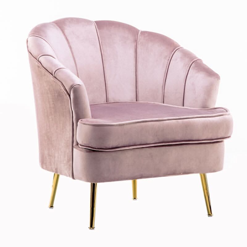 Velvet Noble Armchair with Gold Metal Legs
