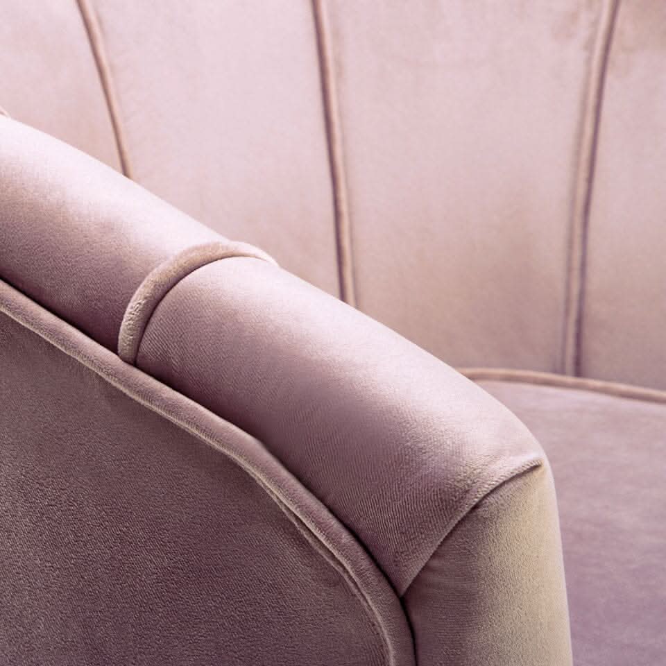 Velvet Noble Armchair with Gold Metal Legs