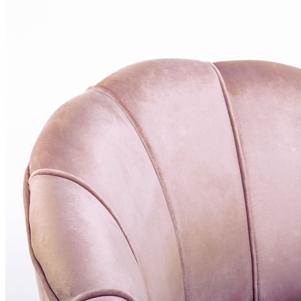 Velvet Noble Armchair with Gold Metal Legs