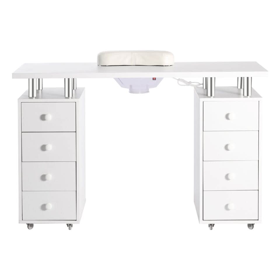 Professional 8-Drawer Manicure Table with Dust Collector and Wheels