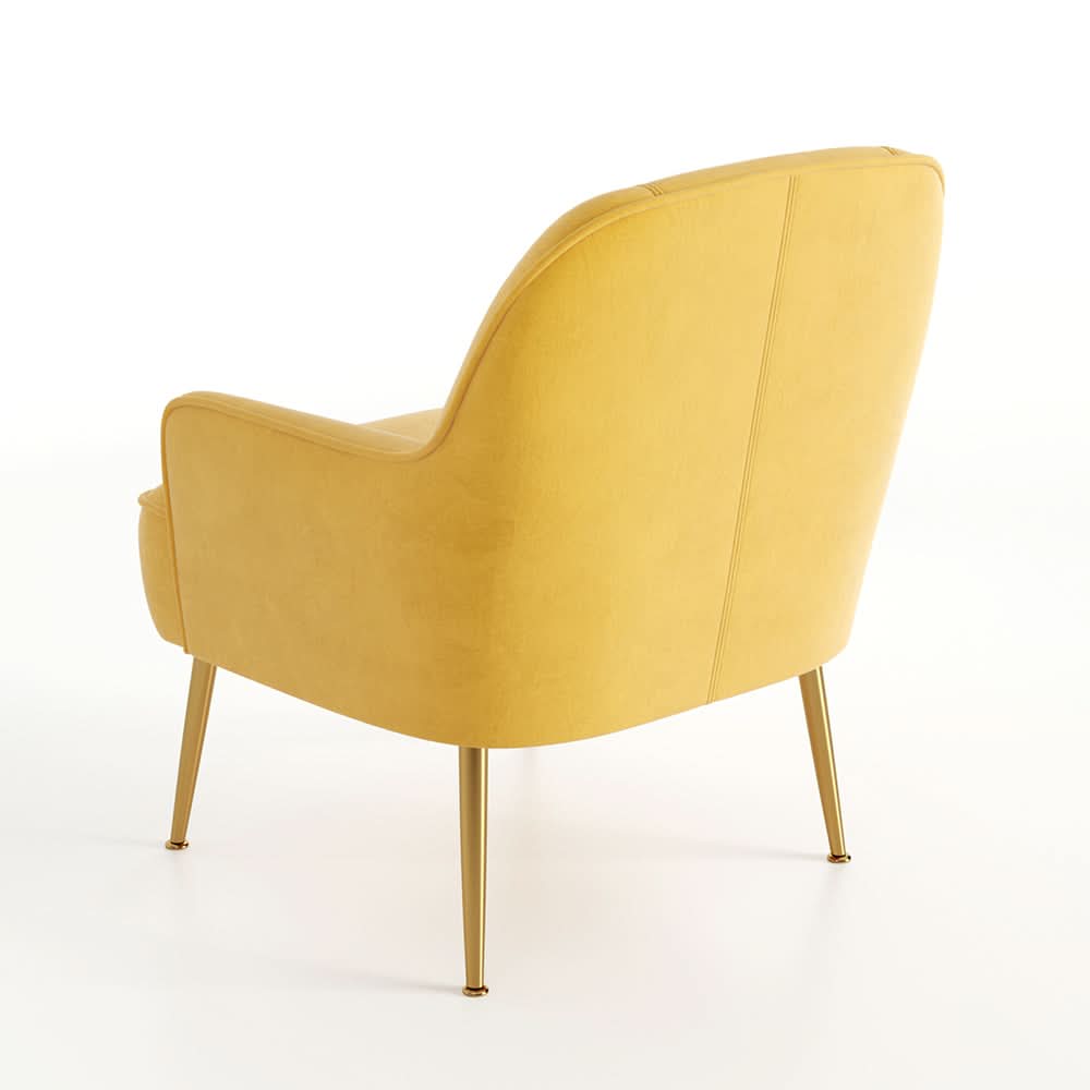 2ft Leisure Velvet Armchair with Gold-Plated Metal Legs