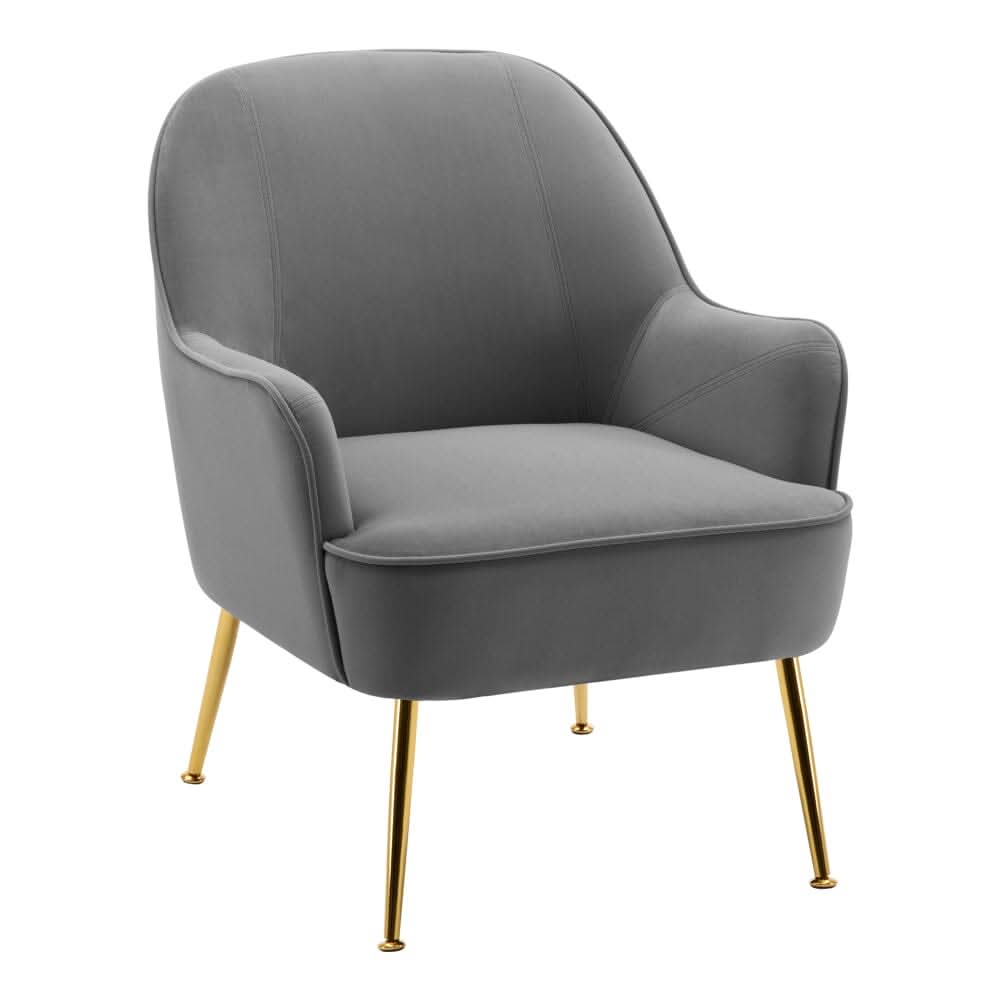 2ft Leisure Velvet Armchair with Gold-Plated Metal Legs