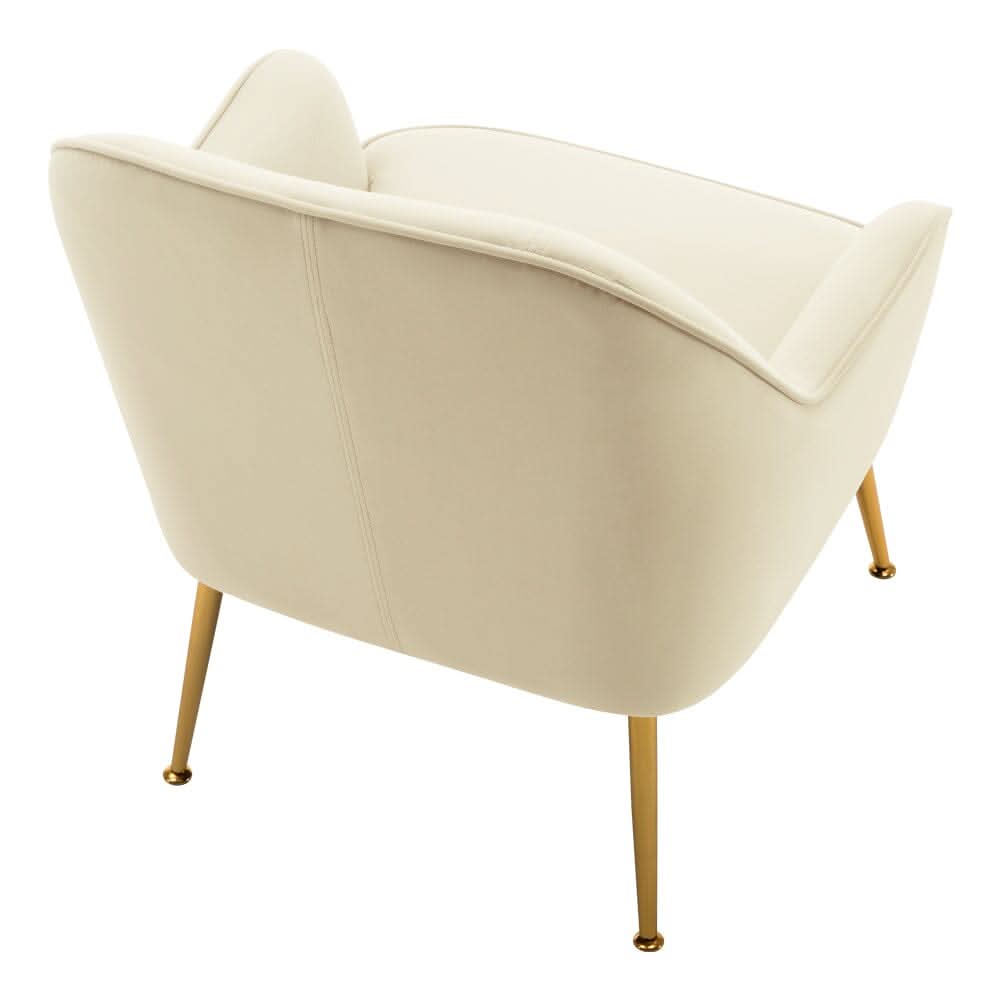2ft Leisure Velvet Armchair with Gold-Plated Metal Legs