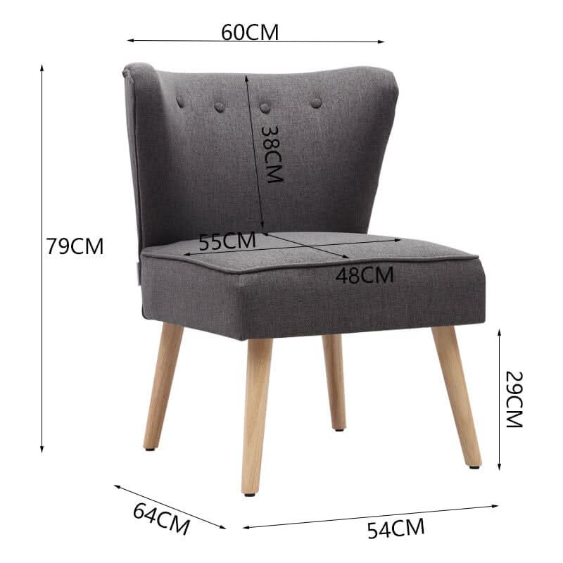 Medium Single Leisure Armchair with Wooden Legs