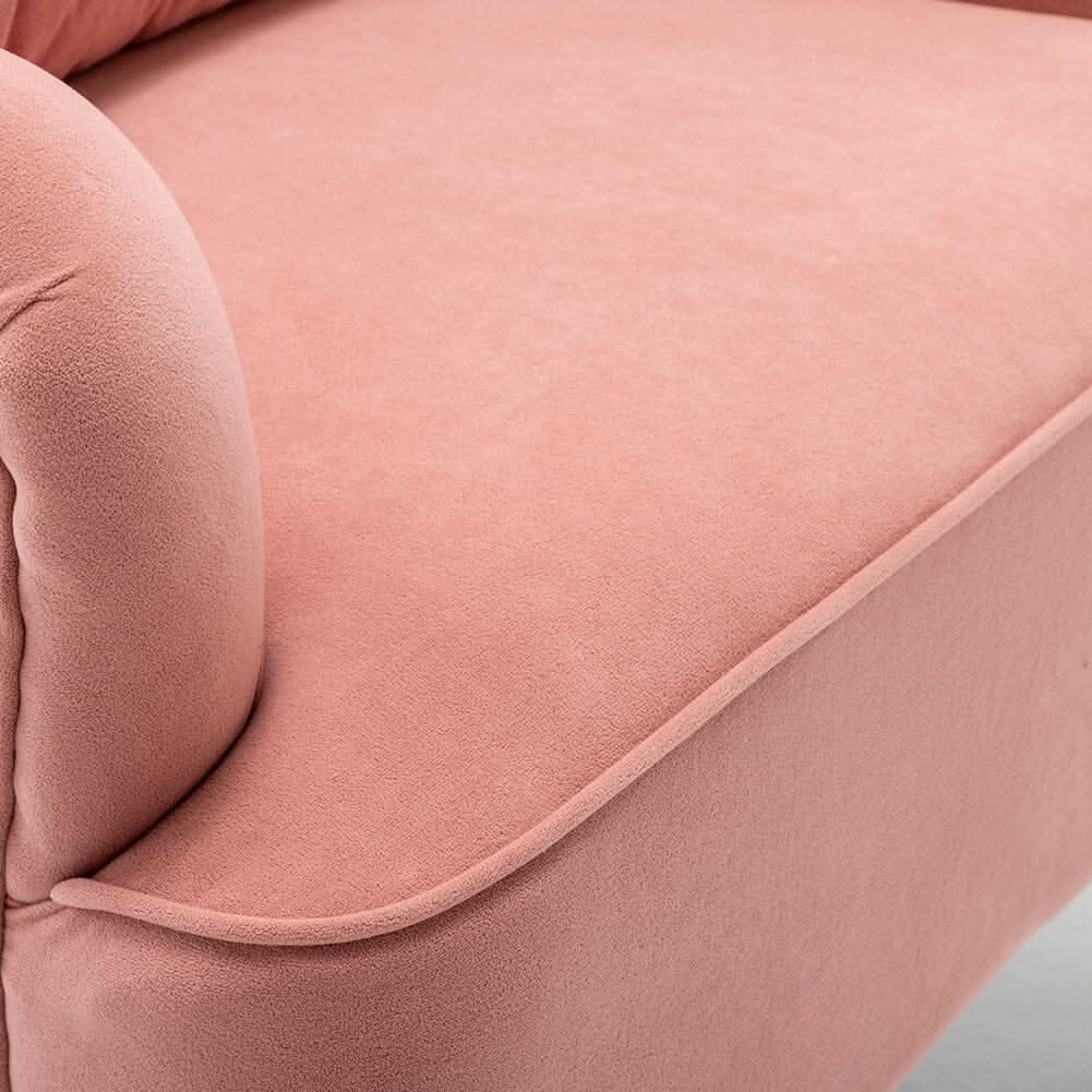 48cm W Occasion Frosted Velvet Wingback Armchair and Footstool