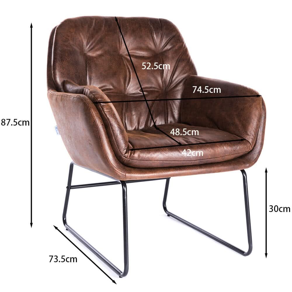 Contemporary Metal Legs Tufted Leisure Armchair