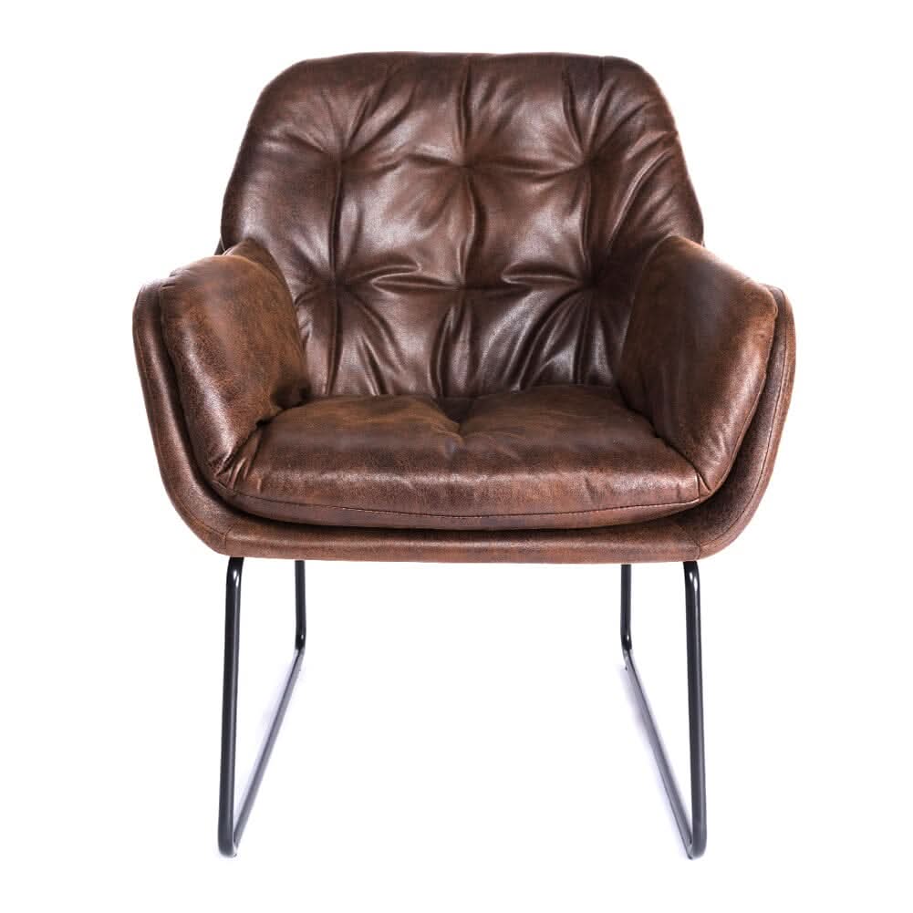 Contemporary Metal Legs Tufted Leisure Armchair