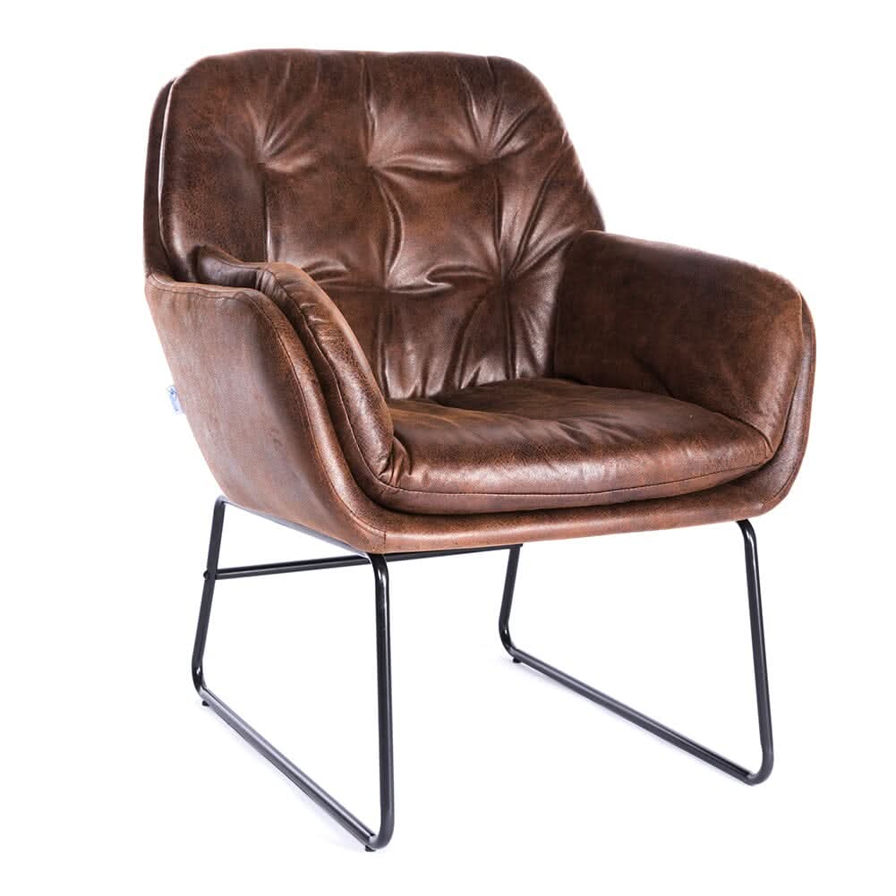 Contemporary Metal Legs Tufted Leisure Armchair