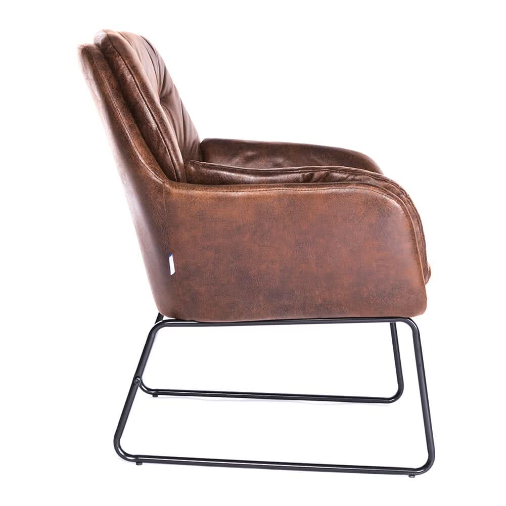 Contemporary Metal Legs Tufted Leisure Armchair