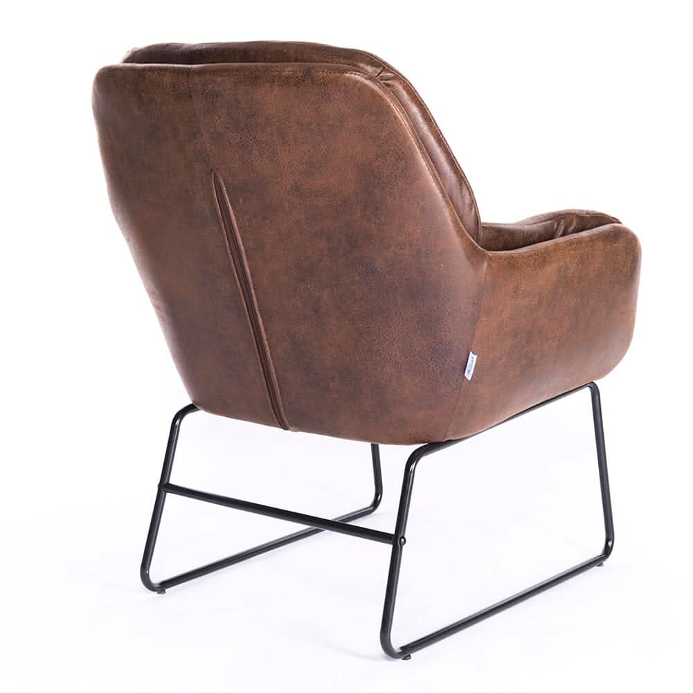 Contemporary Metal Legs Tufted Leisure Armchair