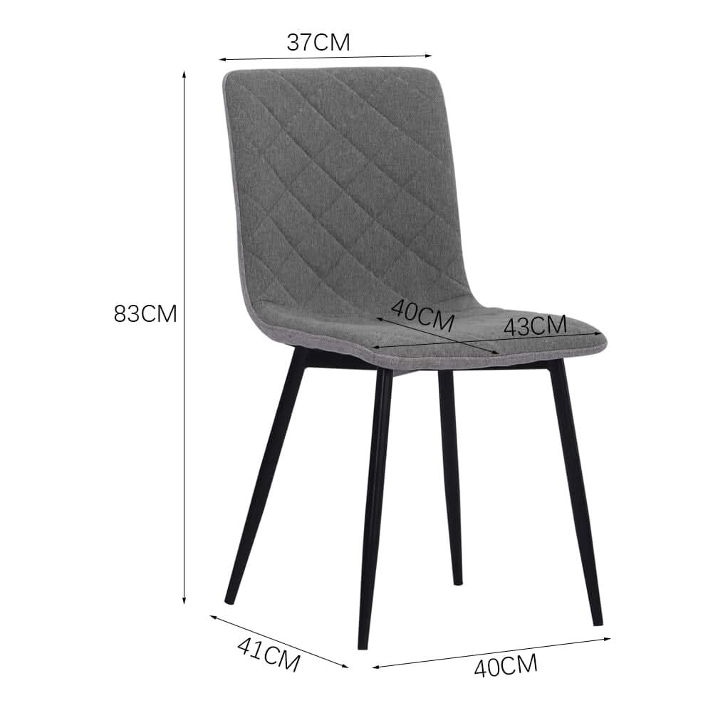 83cm Height Set of 4 Linen Upholstered Comfy Dining Chairs