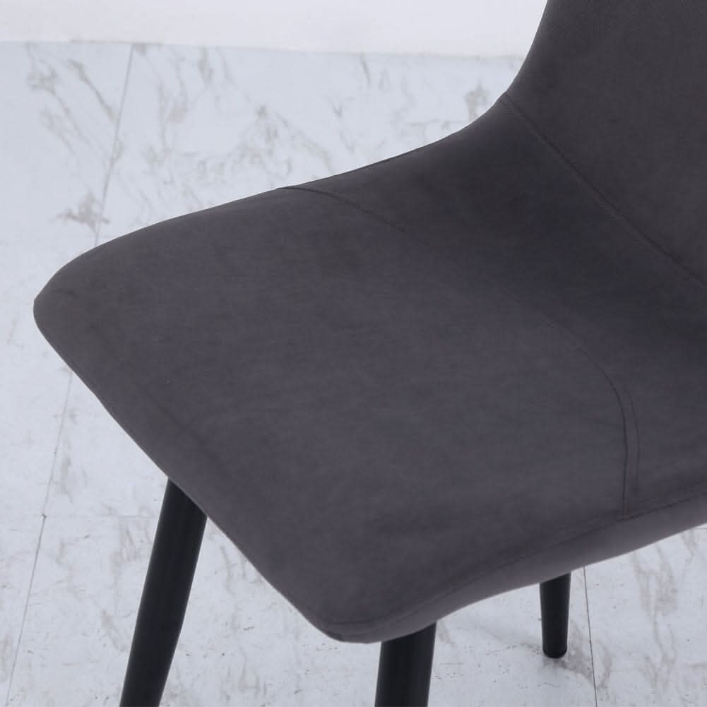 Set of 4 Curved Frosted Velvet Dining Chairs