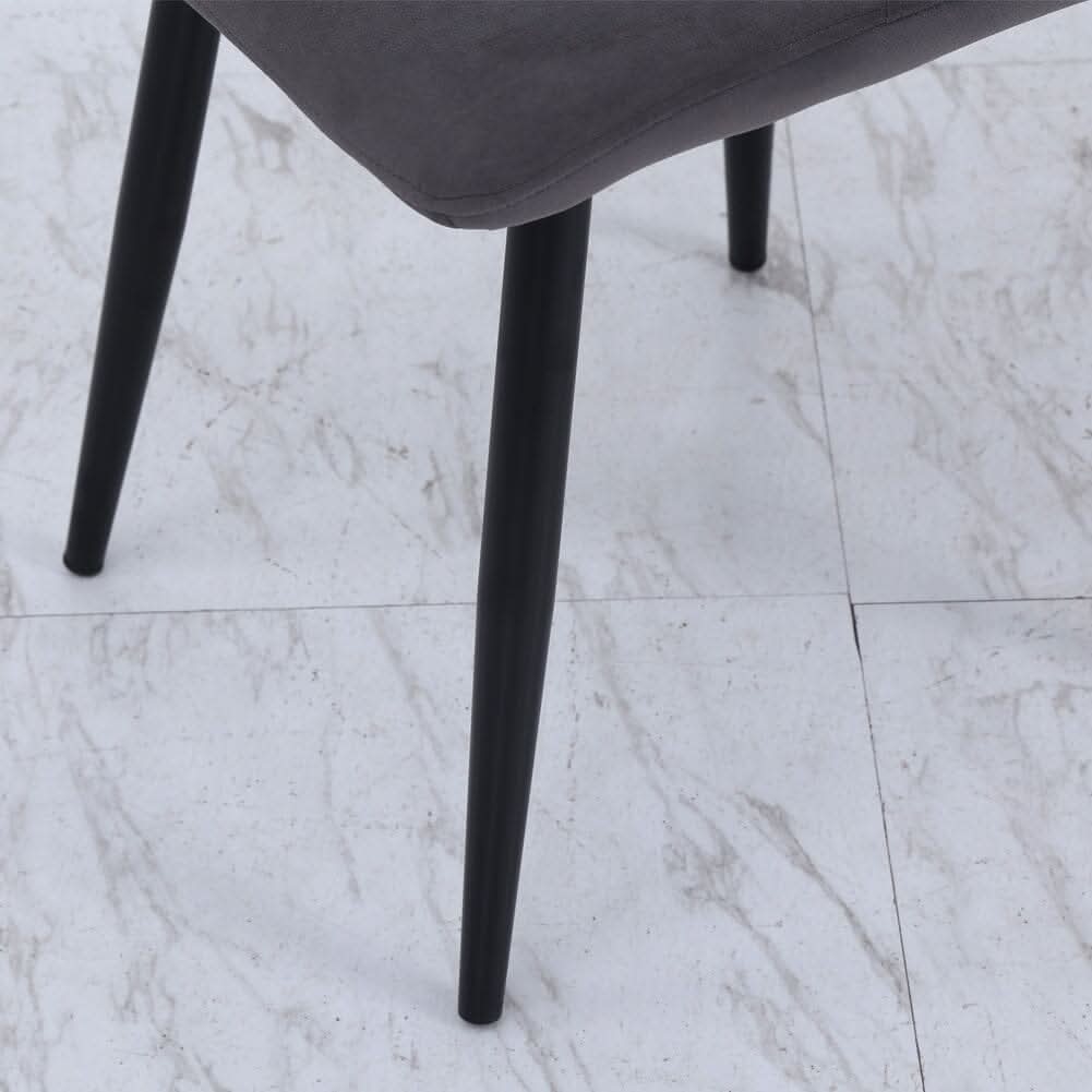 Set of 4 Curved Frosted Velvet Dining Chairs
