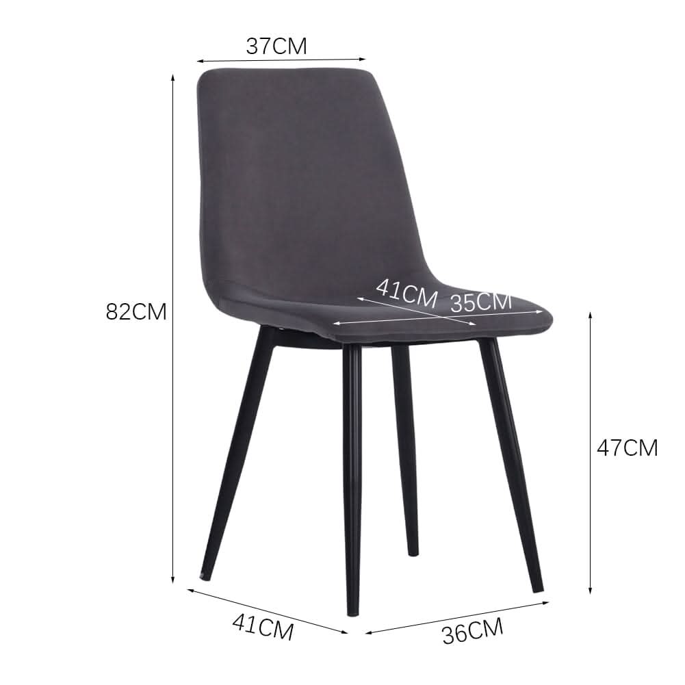 Set of 4 Curved Frosted Velvet Dining Chairs