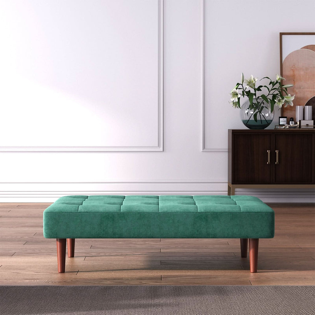 Compact Convertible Sofa Bed with Wooden Legs and Comfortable Upholstery