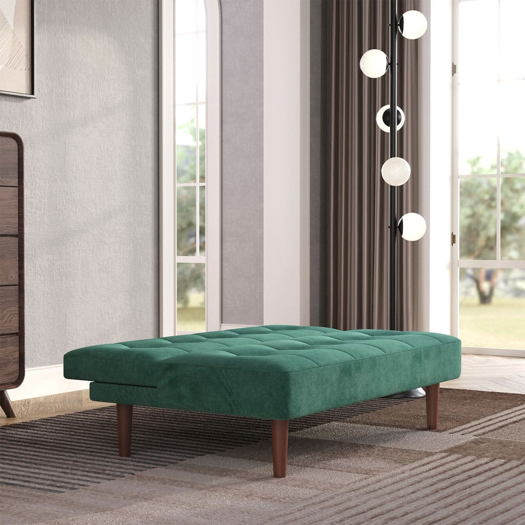 Compact Convertible Sofa Bed with Wooden Legs and Comfortable Upholstery