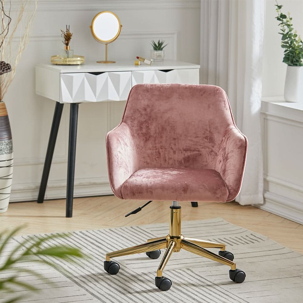 Premium Italian Velvet Accent Chair with Gold Base